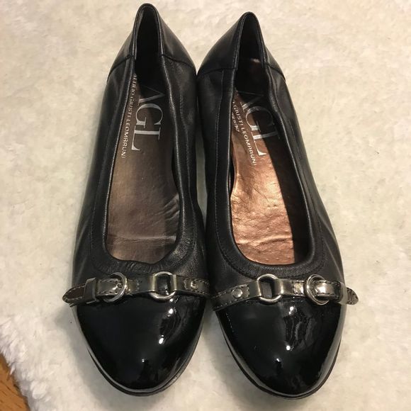 flat black patent leather shoes